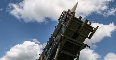 A Patriot air defense missile system is on display during the German Armed Forces Day at the Laage Air Base, located within the Rostock-Laage Airport area, Germany, June 6, 2026. (EPA Photo)