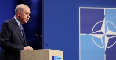 President Recep Tayyip Erdoğan speaks during a press conference at NATO summit, The Hague, Netherlands June 25, 2025. (Reuters Photo)