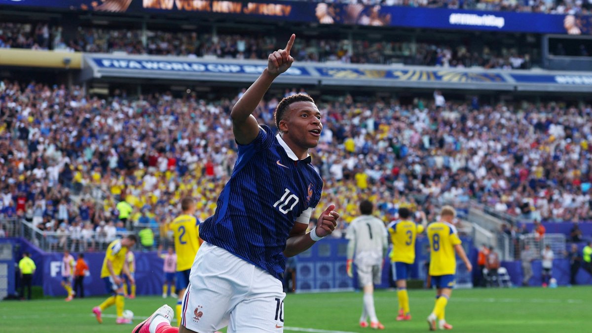 France's Kylian Mbappe celebrates scoring during the 2026 FIFA World Cup Round of 32 match against Sweden at New York New Jersey Stadium, East Rutherford, U.S., June 30, 2026. (Reuters Photo)