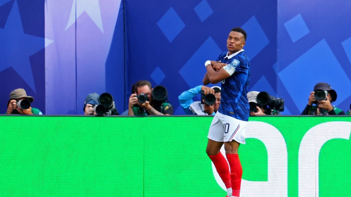 France's Kylian Mbappe celebrates scoring during the 2026 FIFA World Cup Round of 32 match against Sweden at New York New Jersey Stadium, East Rutherford, U.S., June 30, 2026. (Reuters Photo)