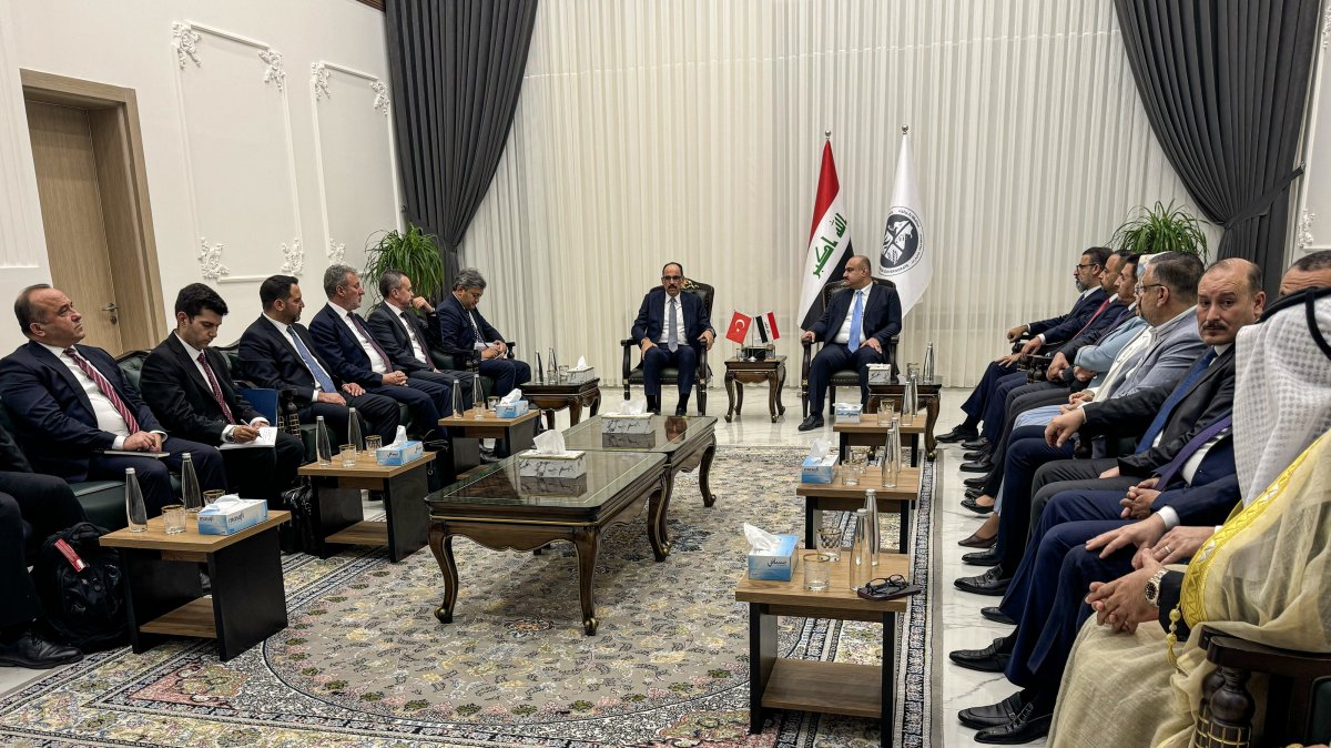 Turkish intelligence chief Ibrahim Kalın and Kirkuk Governor and Iraqi Turkmen Front (ITC) President Mohammed Saman Agha hold a meeting, Kirkuk, Iraq, July 1, 2026. (AA Photo)