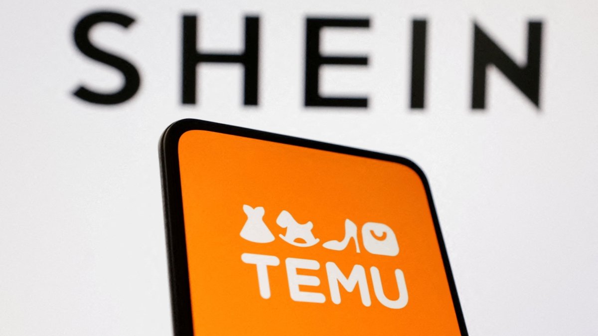 Shein and Temu logos are seen in this illustration created on Aug. 22, 2024. (Reuters Photo)