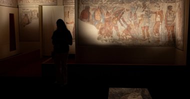 A person stands near the newly acquired Tomb of Francois at the National Etruscan Museum of Villa Giulia, Rome, Italy, June 30, 2026. (Reuters Photo)