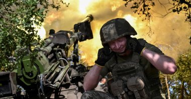 A Ukrainian serviceman fires a CAESAR self-propelled howitzer toward Russian positions on the front line, in Dnipropetrovsk region, Ukraine, June 23, 2026. (Reuters Photo)