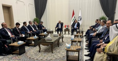 Turkish intelligence chief Ibrahim Kalın and Kirkuk Governor and Iraqi Turkmen Front (ITC) President Mohammed Saman Agha hold a meeting, Kirkuk, Iraq, July 1, 2026. (AA Photo)