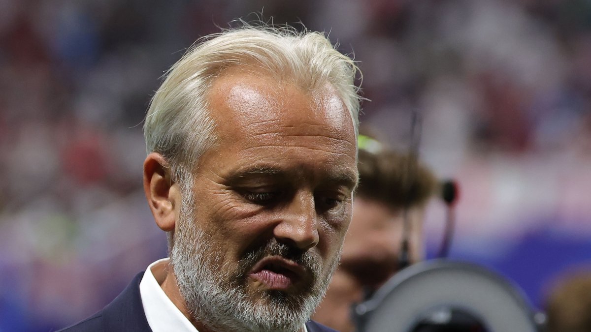 DR Congo's head coach Sebastien Desabre during halftime in the FIFA World Cup 2026 Round of 32 match against England, Atlanta, U.S., July 1, 2026. (EPA Photo)
