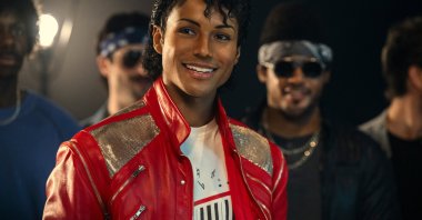 This image released by Lionsgate shows Jaafar Jackson as Michael Jackson in a scene from "Michael." (AP Photo)