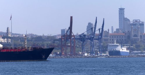 A general view of the Port of Haydarpaşa, Istanbul, Türkiye, April 9, 2024. (EPA Photo)