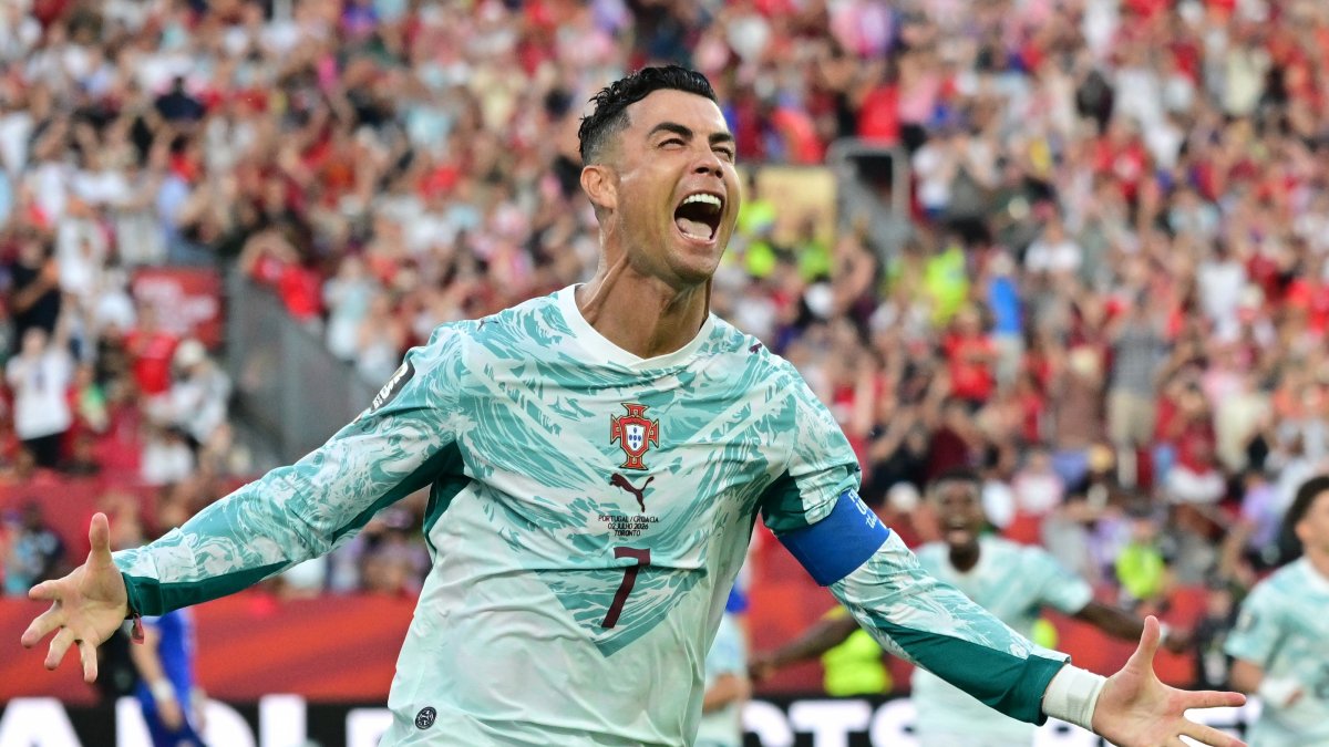 Portugal's Cristiano Ronaldo celebrates after scoring the 1-1 goal during the FIFA World Cup 2026 Round of 32 match against Croatia, Toronto, Canada, July 2, 2026. (EPA Photo)