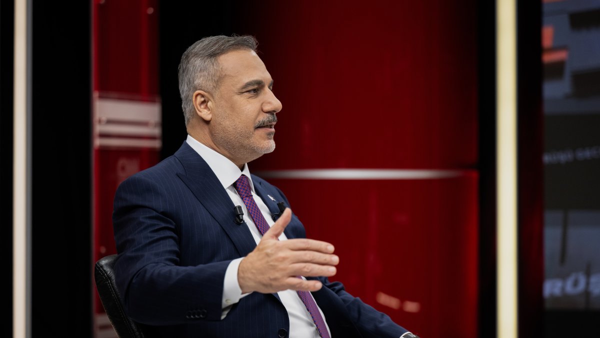 Foreign Minister Hakan Fidan speaks during CNN Türk's program, Ankara, Türkiye, July 2, 2026. (AA Photo)