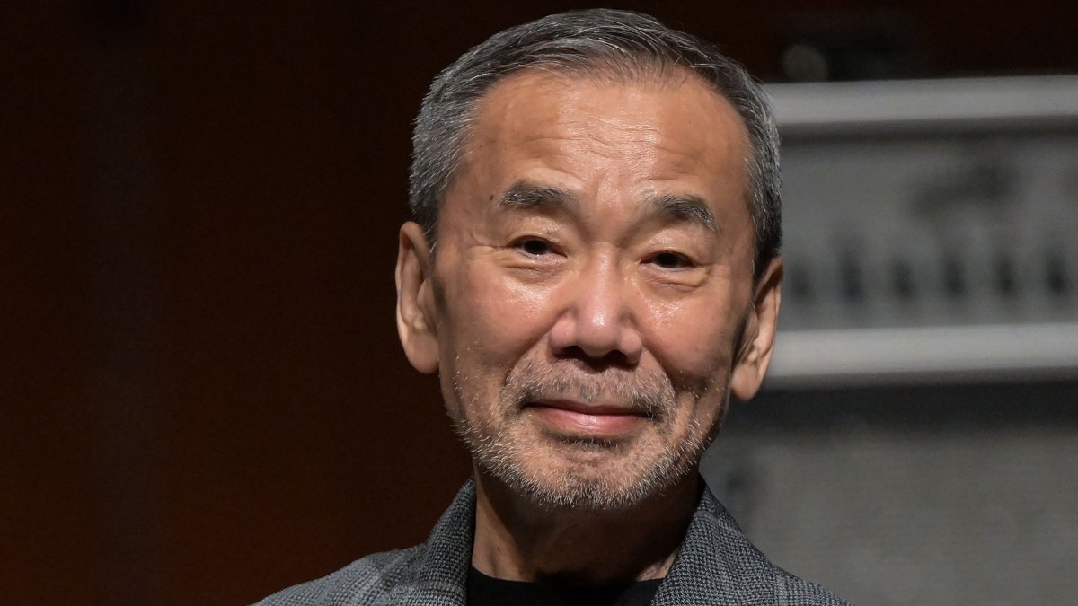 Japanese author Haruki Murakami poses during a photo call following a performance entitled the “Haruki Murakami produce Murakami JAM vol.3 – A hot and gentle fusion night,” at the Sumida Triphony Hall, Tokyo, Japan, June 29, 2024. (AFP Photo)