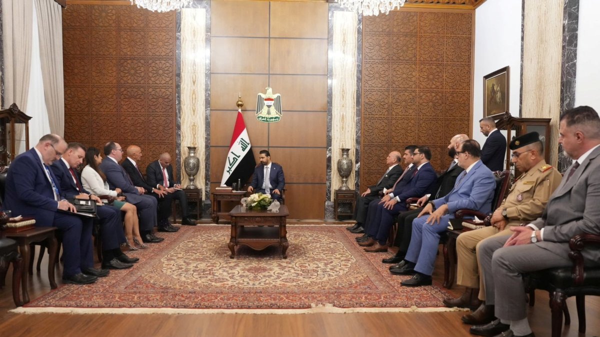 Iraqi Prime Minister Ali al-Zaidi meets U.S. Special Presidential Envoy Tom Barrack during a meeting, Baghdad, Iraq, June 16, 2026. (Reuters Photo)