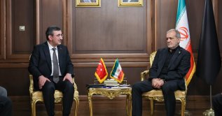 Vice President Cevdet Yılmaz meets Iranian President Masoud Pezeshkian during a visit, Tehran, Iran, July 3, 2026. (AA Photo)