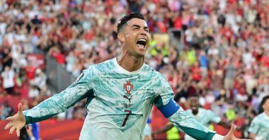Portugal's Cristiano Ronaldo celebrates after scoring the 1-1 goal during the FIFA World Cup 2026 Round of 32 match against Croatia, Toronto, Canada, July 2, 2026. (EPA Photo)