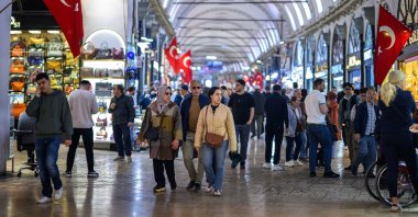 People are seen inside the famous Grand Bazaar, Istanbul, Türkiye, April 30, 2026. (AA Photo)