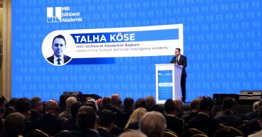 National Intelligence Academy (MIA) Chairperson Talha Köse speaks during a NATO-related academy program, Ankara, Türkiye, June 15, 2026. (AA Photo)