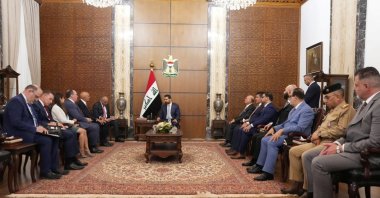 Iraqi Prime Minister Ali al-Zaidi meets U.S. Special Presidential Envoy Tom Barrack during a meeting, Baghdad, Iraq, June 16, 2026. (Reuters Photo)