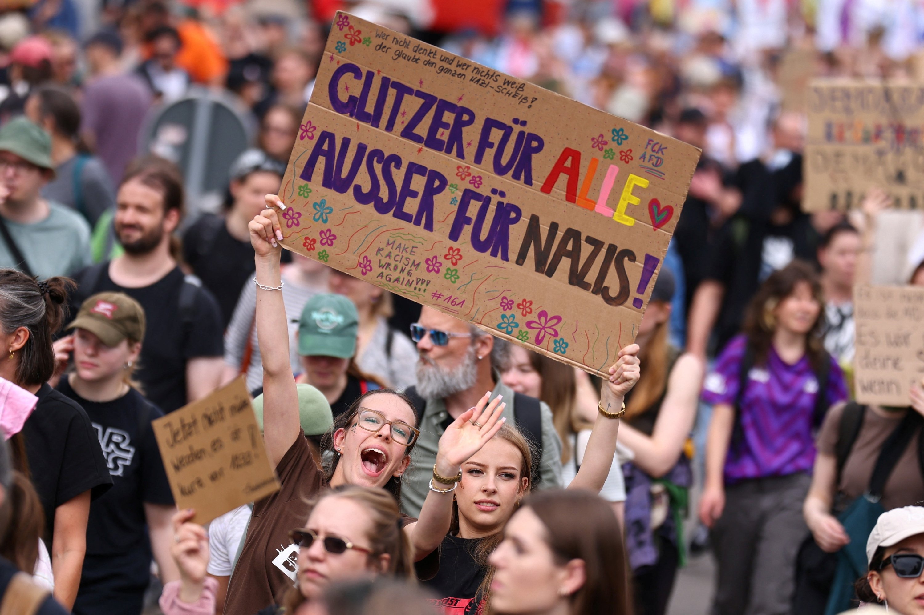 Far-right German party looks to elections amid mass protests