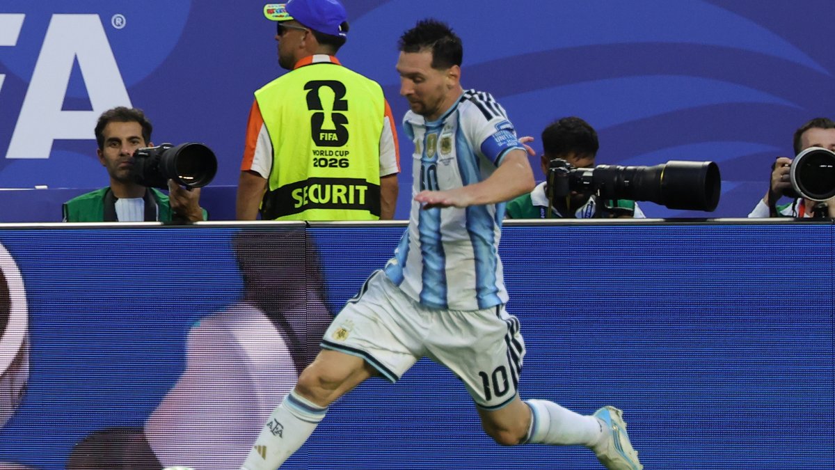 Argentina's Lionel Messi in action during the FIFA World Cup 2026 Round of 32 match against Cape Verde, Miami, U.S., July 3, 2026. (EPA Photo)