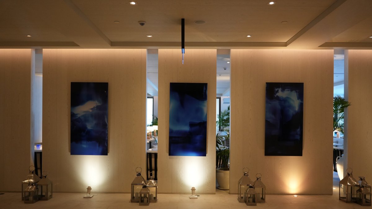 Art on display at VISION Art Platform, Bodrum, Türkiye, July 4, 2026. (DHA Photo)