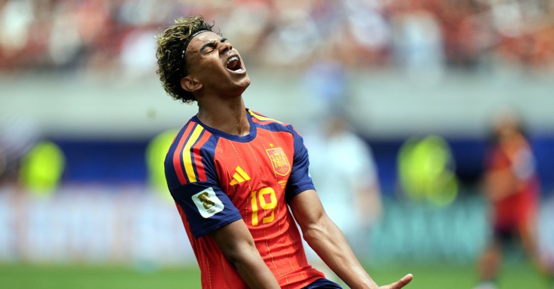 Spain's Lamine Yamal reacts during the FIFA World Cup 2026 Round of 32 match against Austria, Los Angeles, U.S., July 2, 2026. (EPA Photo)