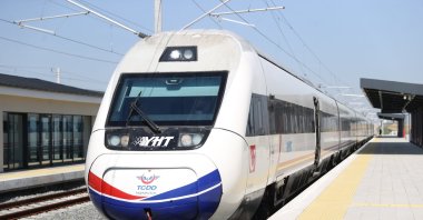 A high-speed train travels on Türkiye's railway network, Kırklareli, Türkiye, June 10, 2026. (AA Photo) 