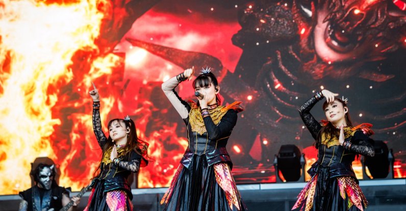 (L-R) Momometal, Su-metal and Moametal of Babymetal perform onstage during Tons of Rock 2026 at Ekebergsletta, Oslo, Norway, June 24, 2026. (Getty Images Photo)