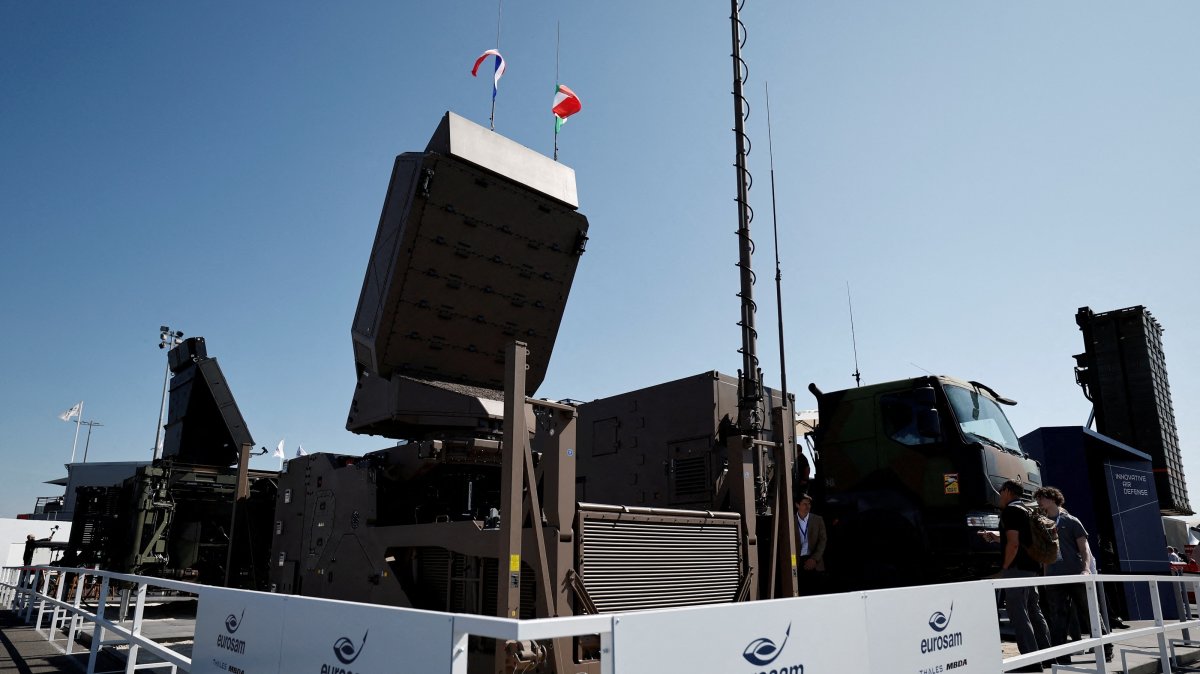 A Eurosam SAMP-T NG radar and Ground Fire 300 system are displayed at the 55th International Paris Airshow, Paris, France, June 18, 2025. (Reuters Photo)