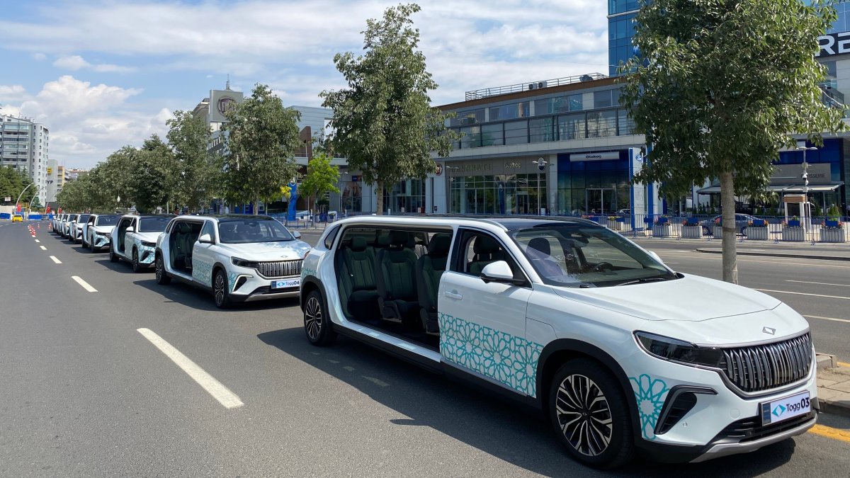 A custom-built limousine versions of Türkiye's first domestic electric car, Togg T10X SUV, Ankara, Türkiye, July 6, 2026. (IHA Photo)