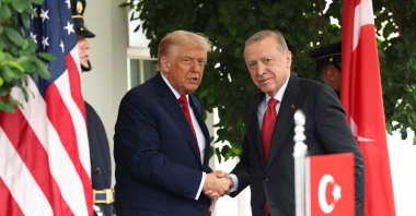 U.S. President Donald Trump and President Recep Tayyip Erdoğan shake hands at the White House, Washington, D.C., U.S., Sept. 25, 2025. (Reuters Photo)