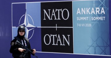 A security personnel stands guard near the Presidential Complex ahead of NATO summit, Ankara, Türkiye, July 6, 2026. (EPA Photo)