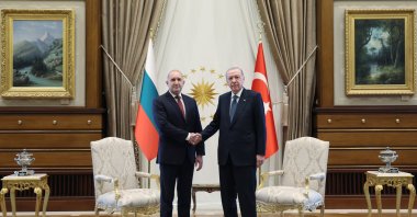 President Recep Tayyip Erdoğan shakes hands with Bulgarian Prime Minister Rumen Radev, Ankara, Türkiye, July 6, 2026. (AA Photo)