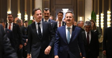 NATO Secretary-General Mark Rutte was welcomed by Haluk Görgün, head of Türkiye's Presidency of Defense Industries in Ankara, Türkiye, July 6, 2026. (AA Photo) 