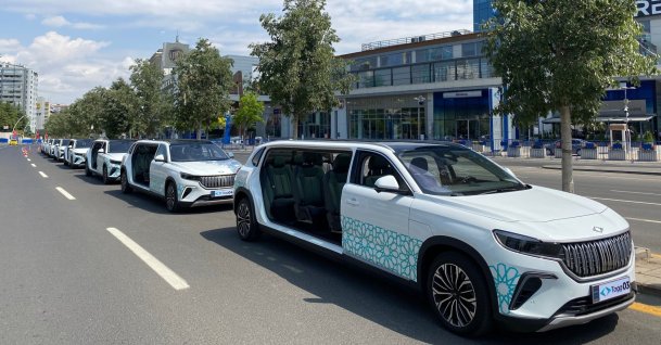 A custom-built limousine versions of Türkiye's first domestic electric car, Togg T10X SUV, Ankara, Türkiye, July 6, 2026. (IHA Photo)