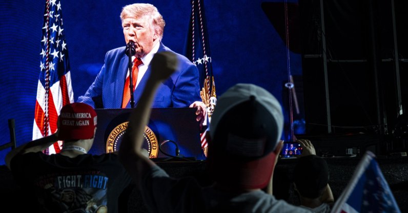 Spectators watch U.S. President Donald Trump's address before the Independence Day fireworks show on the National Mall in Washington, U.S., July 4, 2026. (EPA Photo)