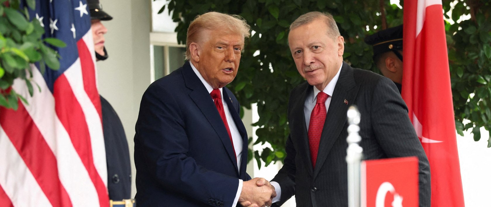 U.S. President Donald Trump and President Recep Tayyip Erdoğan shake hands at the White House, Washington, D.C., U.S., Sept. 25, 2025. (Reuters Photo)