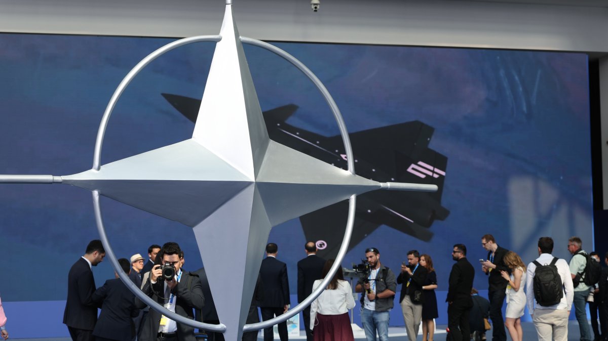 People wait at the venue of the NATO Defense Industry Summit Forum, Ankara, Türkiye, July 7, 2026. (EPA Photo)