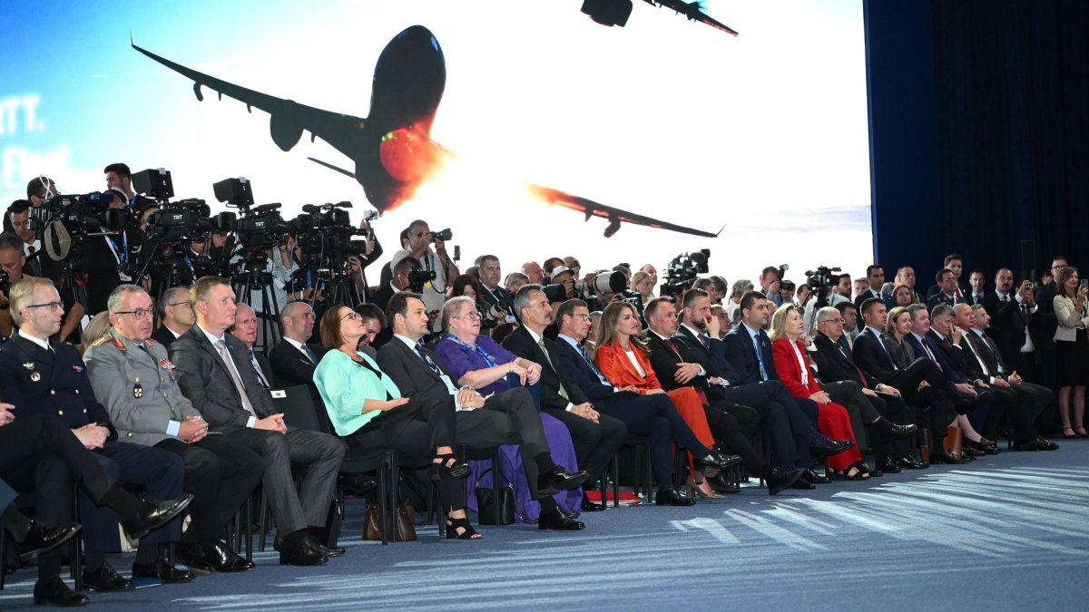 Officials are seen during the NATO Defense Industry Forum, Ankara, Türkiye, July 7, 2026. (AA Photo)