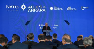 Defense Minister Yaşar Güler speaks at the event, Ankara, Türkiye, July 7, 2026. (AA Photo)
