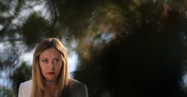 Italian Prime Minister Giorgia Meloni attends a press conference in Antibes, south of France, June 25, 2026. (Reuters Photo)