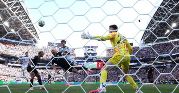 Charles De Ketelaere of Belgium heads to score the team's second goal past Matt Freese of the United States during the FIFA World Cup 2026 Round of 16, Seattle, Washington, U.S., July 6, 2026. (AFP Photo)