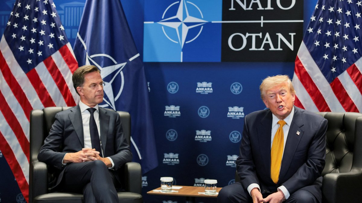 U.S. President Donald Trump and NATO Secretary General Mark Rutte hold a bilateral meeting on the sidelines of the NATO leaders summit in Ankara, Türkiye, July 8, 2026. (Reuters Photo) 