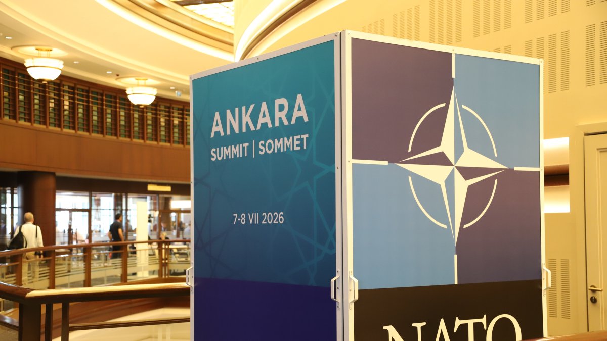 A view of NATO logo at the summit venue, in Ankara, Türkiye, July 7, 2026. (Daily Sabah Photo) 
