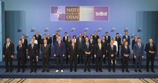 NATO heads of state and government pose for the family photo, Ankara, Türkiye, July 8, 2026. (AA Photo)