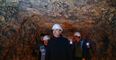 Energy and Natural Resources Minister Alparslan Bayraktar visits the Beylikova rare earth element mine, Eskişehir, Türkiye, Dec. 26, 2023. (AA Photo)