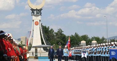 President Recep Tayyip Erdogan hosts U.S. President Donald Trump for a state arrival ceremony at Bestepe Presidential Compound, Ankara, Türkiye, July 7, 2026. (AFP Photo)
