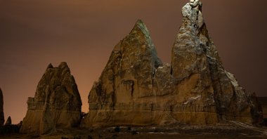 A general view of the fairy chimneys in Cappadocia, Nevşehir, Türkiye, June 7, 2026. (Getty Images Photo)