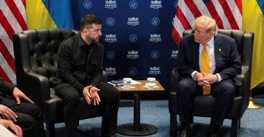 U.S. President Donald Trump holds a bilateral meeting with Ukrainian President Volodymyr Zelenskiy alongside the NATO leaders summit in Ankara, Türkiye, July 8, 2026. (Reuters Photo) 