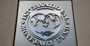 A view of the International Monetary Fund (IMF) logo at its headquarters in Washington, D.C., U.S., Nov. 24, 2024. (Reuters Photo)