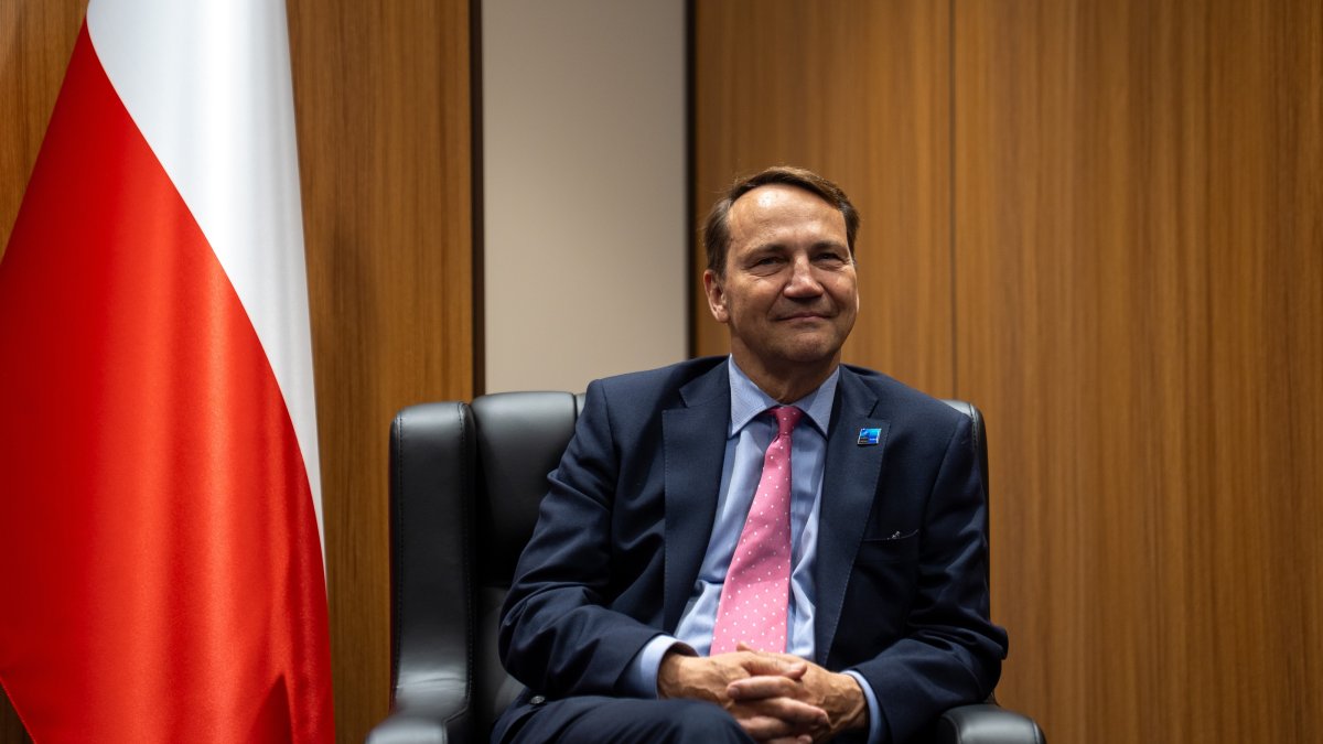 Polish Deputy Prime Minister and Foreign Minister Radoslaw Sikorski poses during an interview, Ankara, Türkiye, July 8, 2026. (AA Photo)